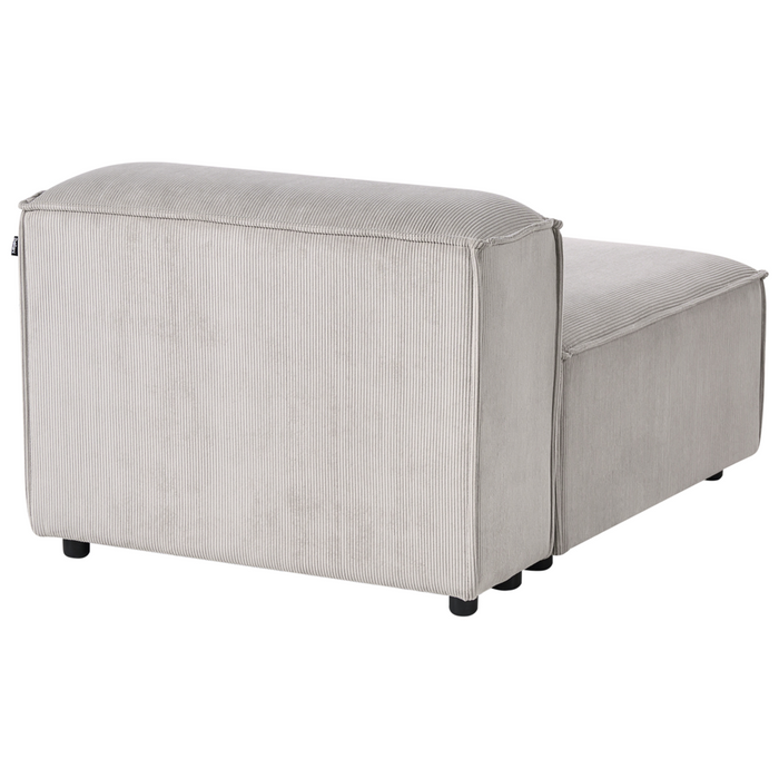 Poltrona imbottita componibile 1 posto velluto a coste tortora con gambe nere Stile moderno