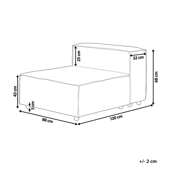 Poltrona imbottita componibile 1 posto velluto a coste tortora con gambe nere Stile moderno