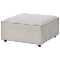 Poggiapiedi quadrato gambe nere velluto a coste tortora Stile moderno