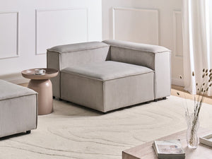 Divano angolare modulo 1 posto in velluto tortora gambe nere lato destro Soggiorno moderno