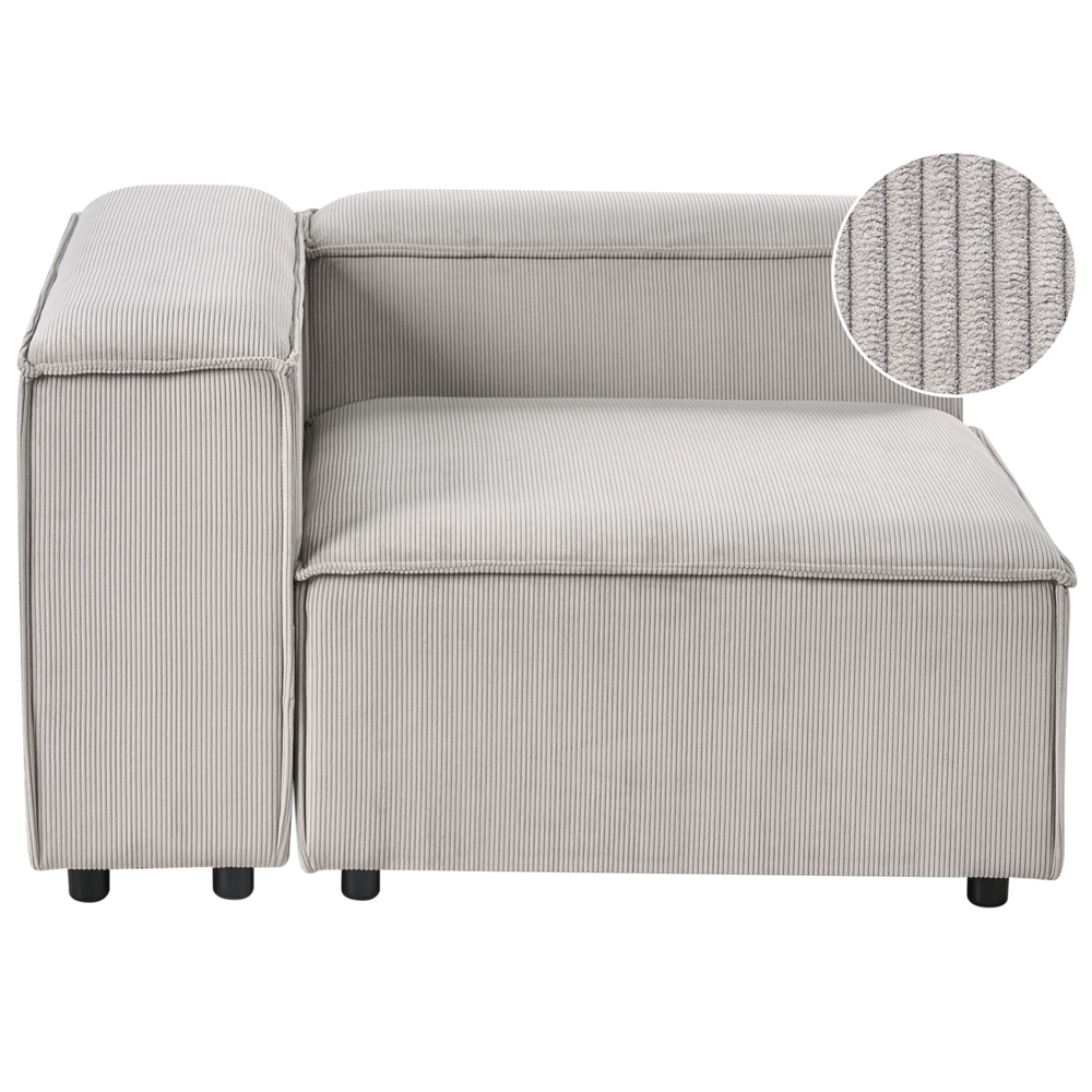 Divano angolare modulo 1 posto in velluto tortora gambe nere lato destro Soggiorno moderno