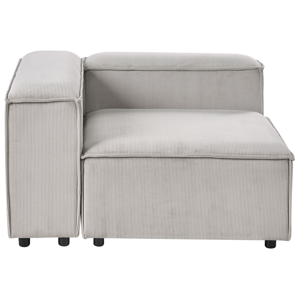 Divano angolare modulo 1 posto in velluto tortora gambe nere lato destro Soggiorno moderno