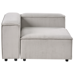 Divano angolare modulo 1 posto in velluto tortora gambe nere lato destro Soggiorno moderno