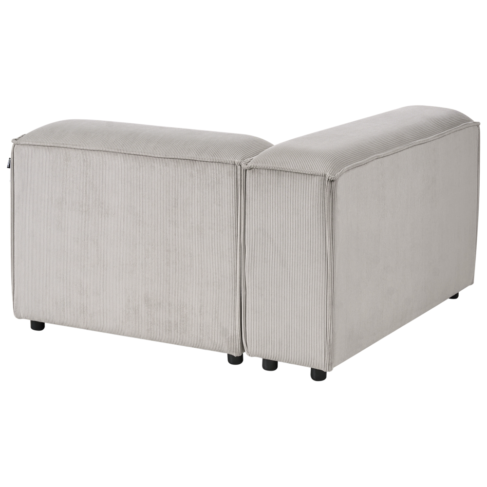 Divano angolare modulo 1 posto in velluto tortora gambe nere lato destro Soggiorno moderno