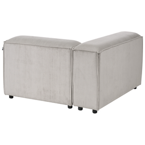 Divano angolare modulo 1 posto in velluto tortora gambe nere lato destro Soggiorno moderno