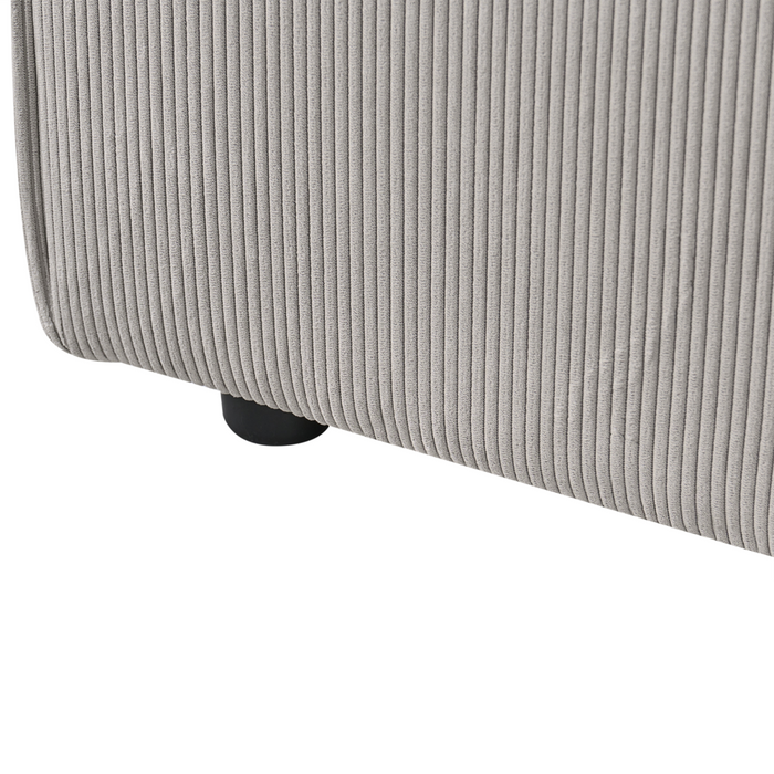 Divano angolare modulo 1 posto in velluto tortora gambe nere lato destro Soggiorno moderno