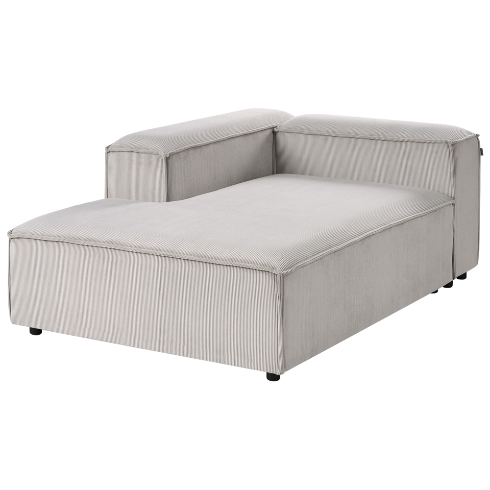 Divano componibile a 4 posti rivestito in velluto tortora con gambe nere lato destro Soggiorno moderno