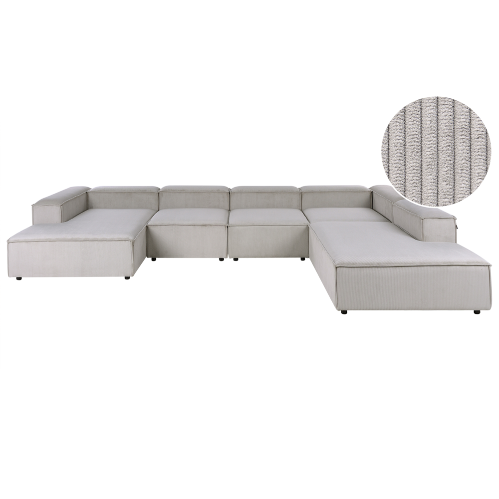 Divano componibile a 5 posti rivestito in velluto tortora con gambe nere lato sinistro Soggiorno moderno