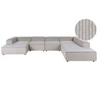 Divano componibile a 5 posti rivestito in velluto tortora con gambe nere lato sinistro Soggiorno moderno