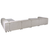 Divano componibile a 5 posti rivestito in velluto tortora con gambe nere lato sinistro Soggiorno moderno