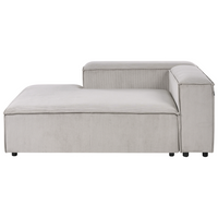 Divano componibile a 5 posti rivestito in velluto tortora con gambe nere lato sinistro Soggiorno moderno