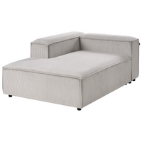 Divano componibile a 5 posti rivestito in velluto tortora con gambe nere lato sinistro Soggiorno moderno