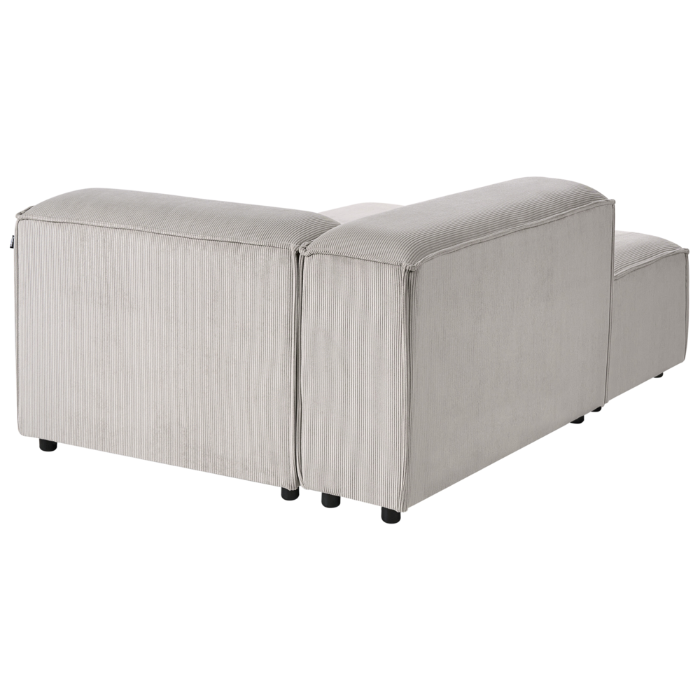 Divano componibile a 5 posti rivestito in velluto tortora con gambe nere lato sinistro Soggiorno moderno