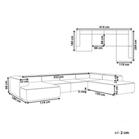 Divano componibile a 5 posti rivestito in velluto tortora con gambe nere lato sinistro Soggiorno moderno