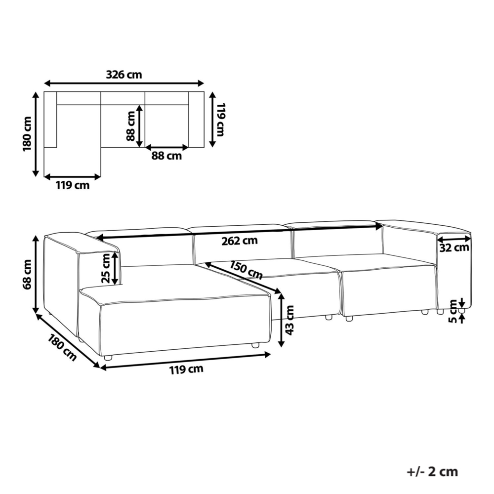 Divano componibile a 4 posti rivestito in velluto tortora con gambe nere lato destro Soggiorno moderno