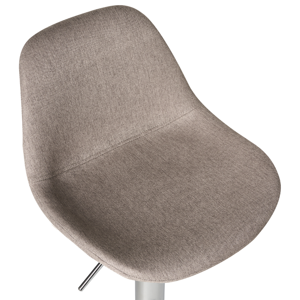 Set di 2 sgabelli da bar girevoli in tessuto tortora con seduta imbottita stile moderno