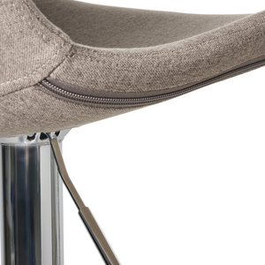 Set di 2 sgabelli da bar girevoli in tessuto tortora con seduta imbottita stile moderno