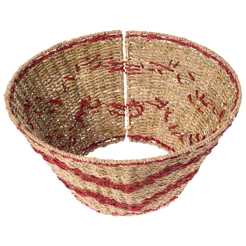 Collare per albero di Natale in alghe marine ⌀ 43 cm Accessori rotondi fatti a mano legno chiaro