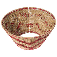 Collare per albero di Natale in alghe marine ⌀ 43 cm Accessori rotondi fatti a mano legno chiaro