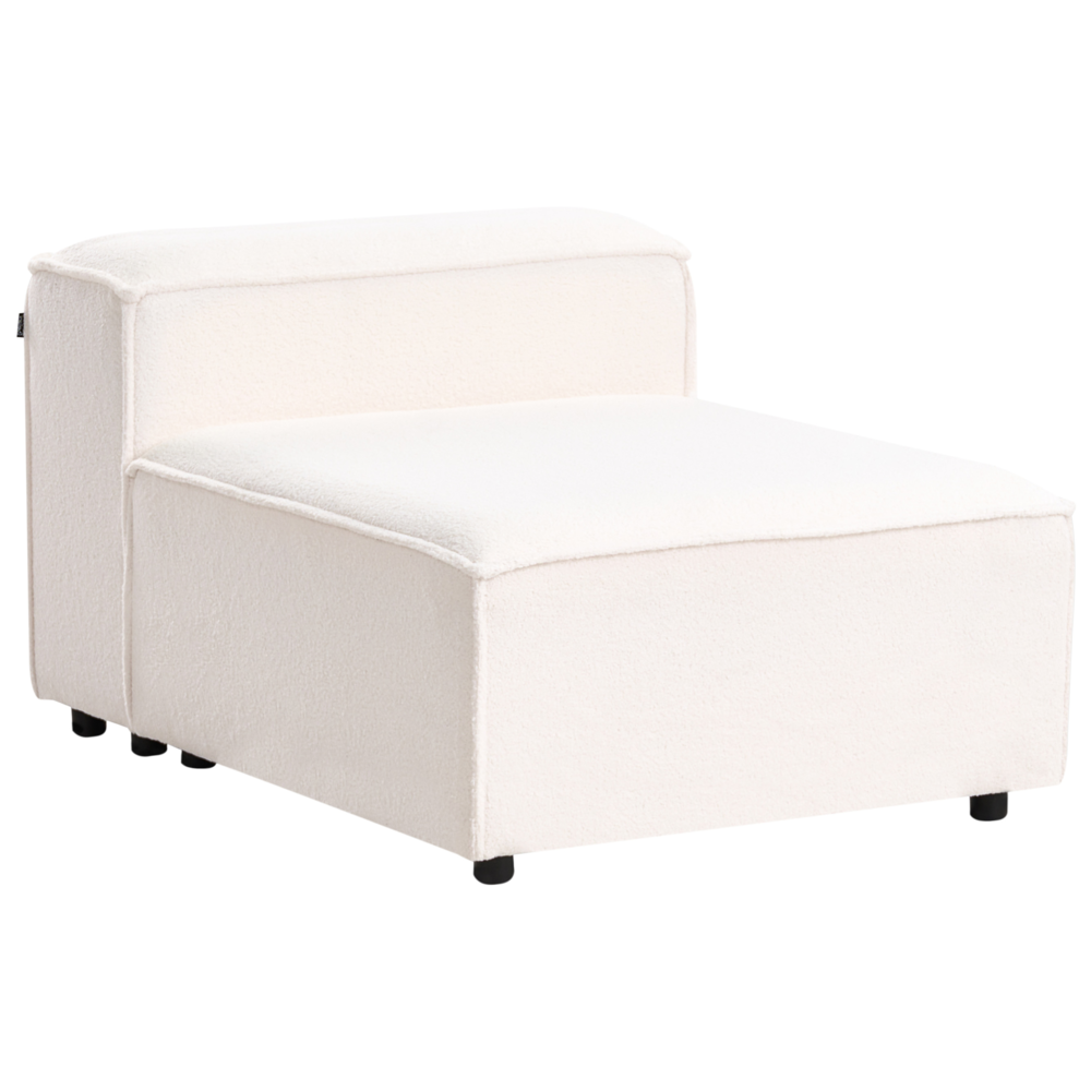 Divano componibile Boucle bianco sporco Divano componibile a 3 posti con gambe nere Soggiorno moderno