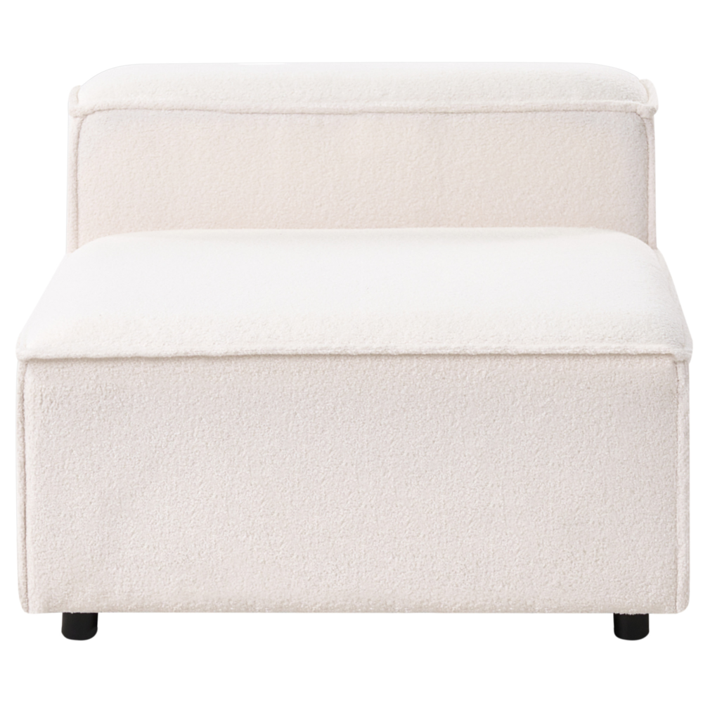 Divano componibile Boucle bianco sporco Divano componibile a 3 posti con gambe nere Soggiorno moderno