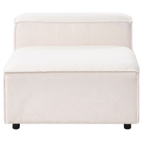 Divano componibile Boucle bianco sporco Divano componibile a 3 posti con gambe nere Soggiorno moderno