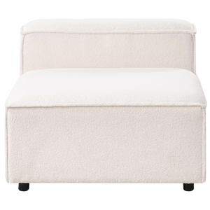 Divano componibile Boucle bianco sporco Divano componibile a 3 posti con gambe nere Soggiorno moderno