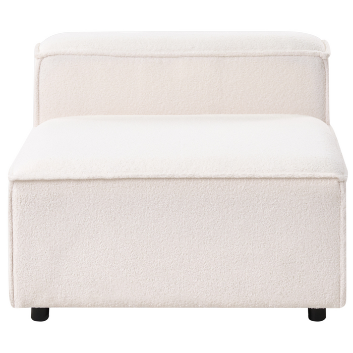 Divano componibile Boucle bianco sporco Divano componibile a 3 posti con gambe nere Soggiorno moderno