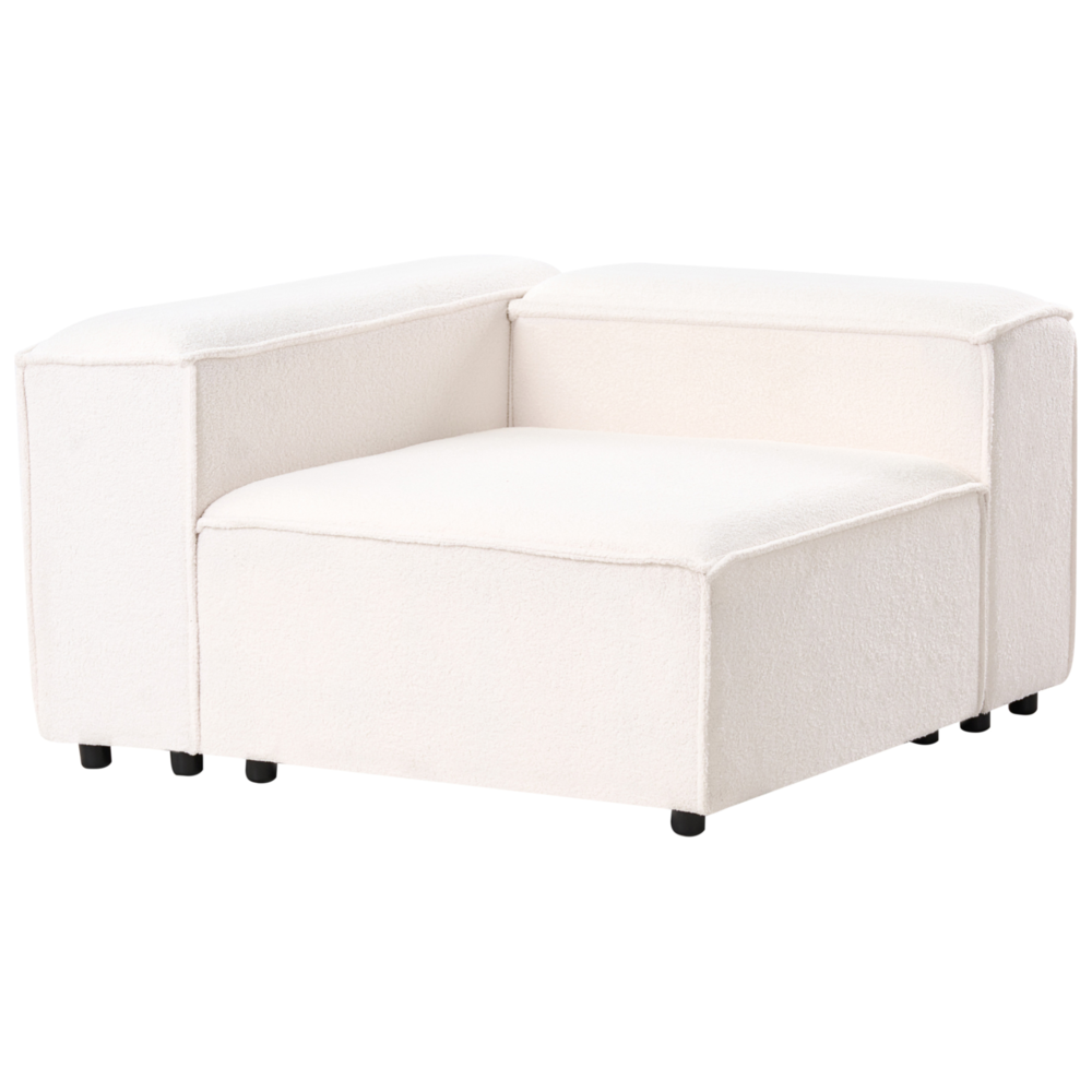 Divano componibile Boucle bianco sporco Divano componibile a 3 posti con gambe nere Soggiorno moderno