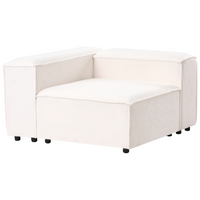 Divano componibile Boucle bianco sporco Divano componibile a 3 posti con gambe nere Soggiorno moderno