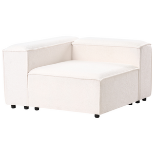 Divano componibile Boucle bianco sporco Divano componibile a 3 posti con gambe nere Soggiorno moderno