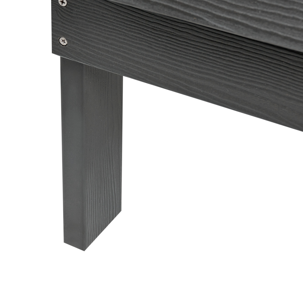 Panchina da giardino in legno plastico grigio scuro 2 posti Mobili da giardino tradizionali