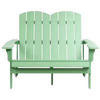 Panchina da giardino in legno plastico verde chiaro 2 posti Mobili da giardino tradizionali