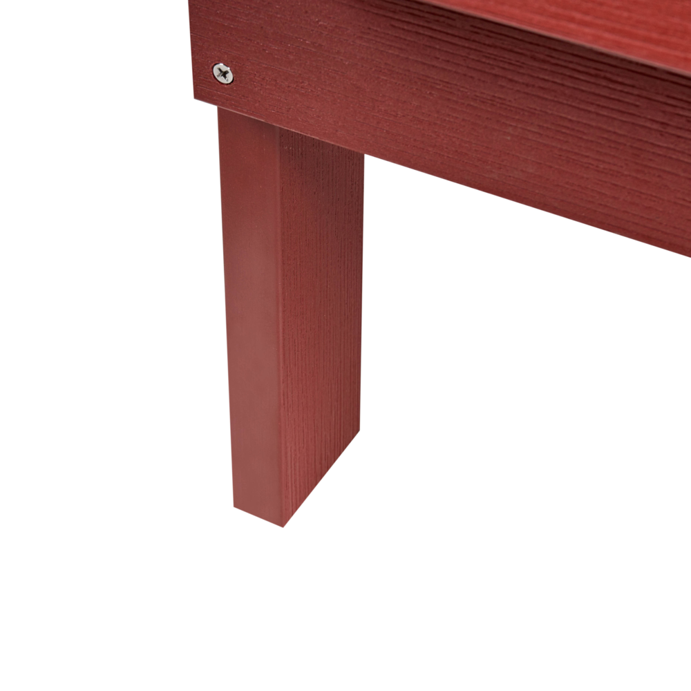 Panchina da giardino in legno plastico rosso 2 posti Mobili da giardino tradizionali