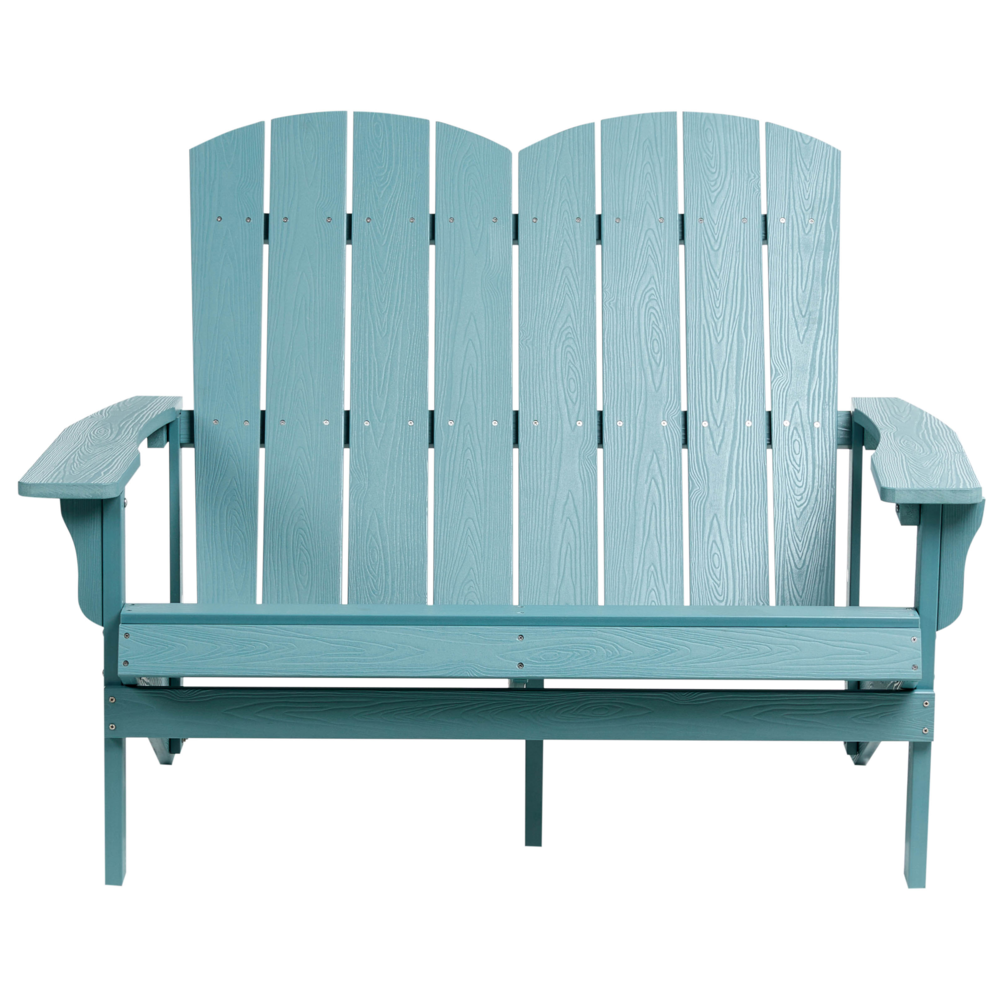 Panchina da giardino in legno plastico azzurro 2 posti Mobili da giardino tradizionali