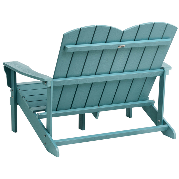 Panchina da giardino in legno plastico azzurro 2 posti Mobili da giardino tradizionali