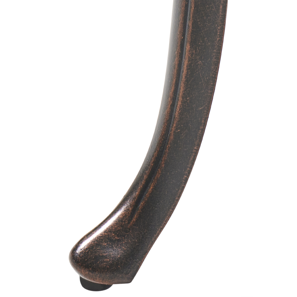 Panchina da giardino marrone scuro in metallo alluminio 2 posti braccioli stile vintage