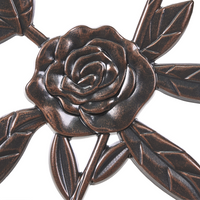 Panchina da giardino marrone scuro in metallo alluminio 2 posti braccioli stile vintage