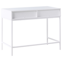 Console a 2 cassetti Mobile contenitore Design scanalato Legno ingegnerizzato MDF Bianco