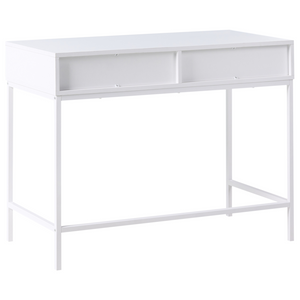 Console a 2 cassetti Mobile contenitore Design scanalato Legno ingegnerizzato MDF Bianco
