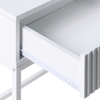 Console a 2 cassetti Mobile contenitore Design scanalato Legno ingegnerizzato MDF Bianco