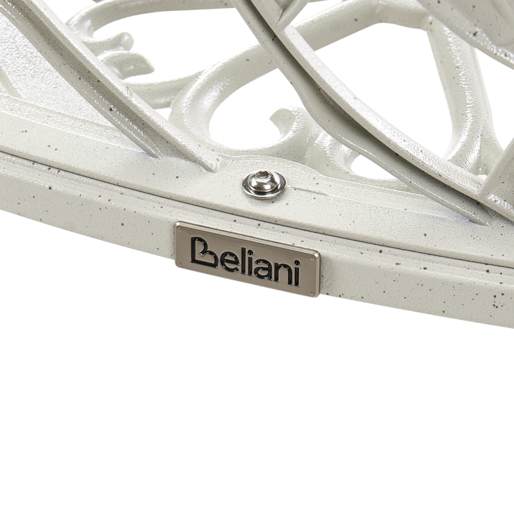 Panchina da giardino per esterni in metallo bianco alluminio 2 posti braccioli stile vintage