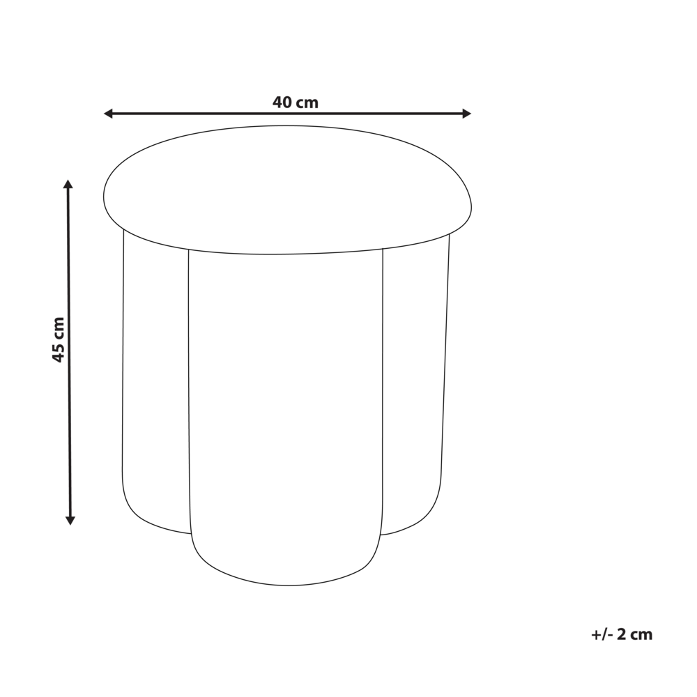 Pouf Beige Boucle Rotondo 40 x 40 x 45 cm Poggiapiedi Tappezzeria a forma di fungo Soggiorno moderno Camera da letto