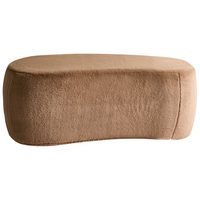 Sgabello imbottito moderno in bouclé marrone panca da letto sgabello