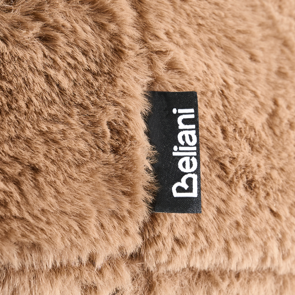 Sgabello imbottito moderno in bouclé marrone panca da letto sgabello