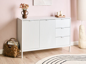 Credenza 2 ante MDF bianche con gambe in metallo soggiorno camera da letto classico