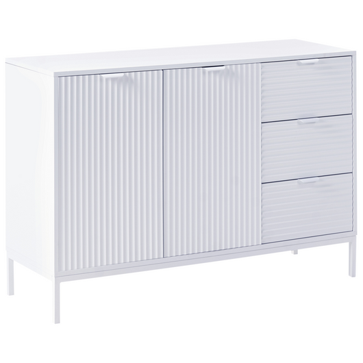 Credenza 2 ante MDF bianche con gambe in metallo soggiorno camera da letto classico