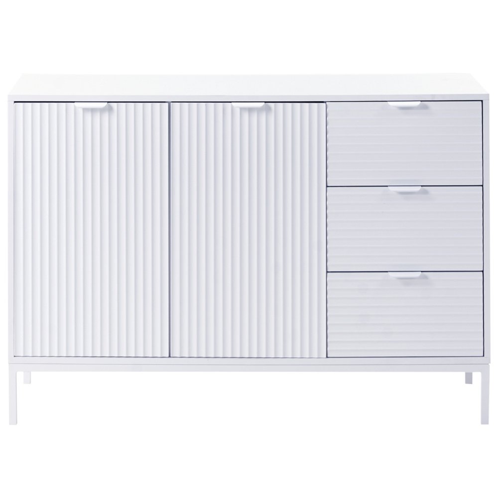 Credenza 2 ante MDF bianche con gambe in metallo soggiorno camera da letto classico