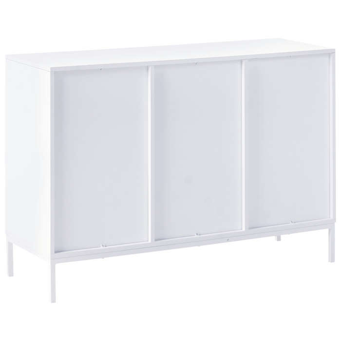 Credenza 2 ante MDF bianche con gambe in metallo soggiorno camera da letto classico