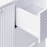 Credenza 2 ante MDF bianche con gambe in metallo soggiorno camera da letto classico